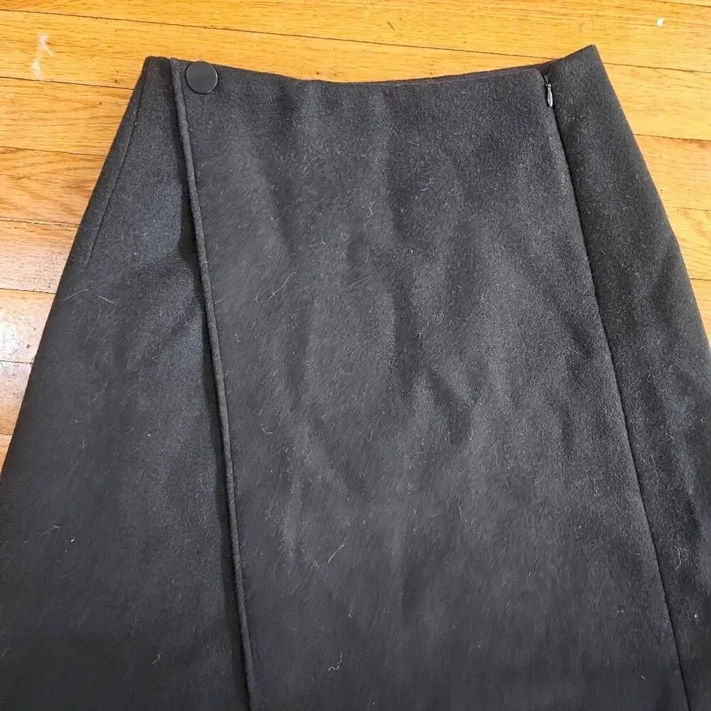 Club Monaco Charcoal Wool A Line Midi Skirt Size 4